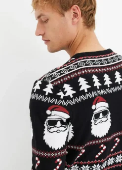 Norweger-Pullover mit recycelter Baumwolle Herren Pullover & Strickjacken|Große Größen