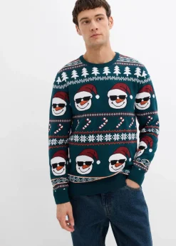 Herren bonprix Große Größen|Pullover & Strickjacken|Norweger-Pullover mit recycelter Baumwolle