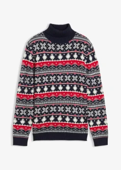 Herren bonprix Große Größen|Pullover & Strickjacken|Norweger-Pullover mit Rollkragen