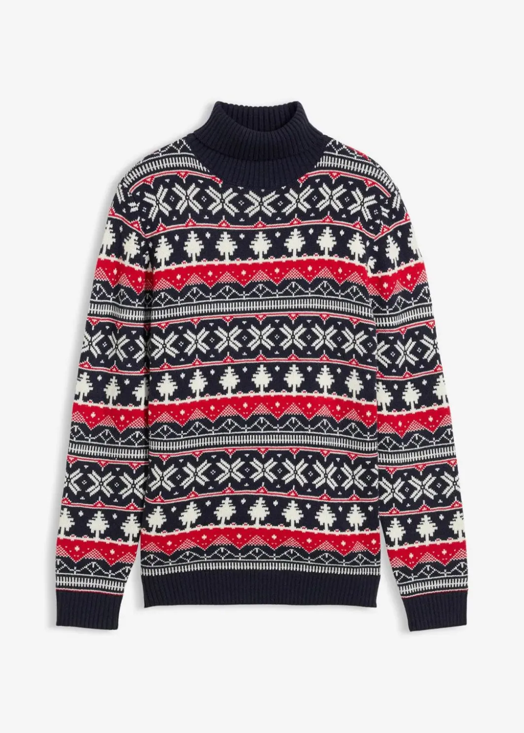 Herren bonprix Große Größen|Pullover & Strickjacken|Norweger-Pullover mit Rollkragen