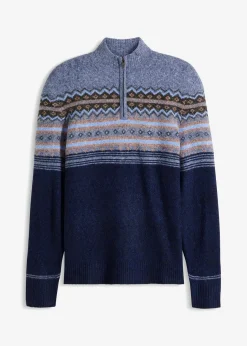 Best Norweger-Pullover mit Stehkragen Herren Große Größen|Pullover & Strickjacken