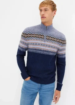 Best Norweger-Pullover mit Stehkragen Herren Große Größen|Pullover & Strickjacken