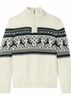 Clearance Norweger-Pullover mit Troyerkragen Herren Große Größen|Pullover & Strickjacken