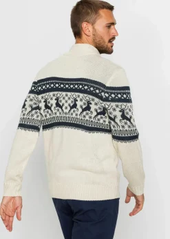 Clearance Norweger-Pullover mit Troyerkragen Herren Große Größen|Pullover & Strickjacken