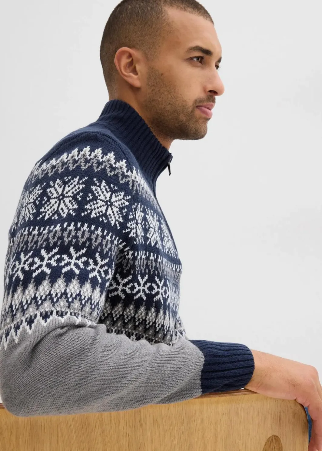 Online Norweger-Pullover mit Troyerkragen Herren Große Größen|Pullover & Strickjacken