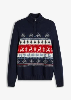 Hot Norweger-Pullover mit Troyerkragen Herren Große Größen|Pullover & Strickjacken