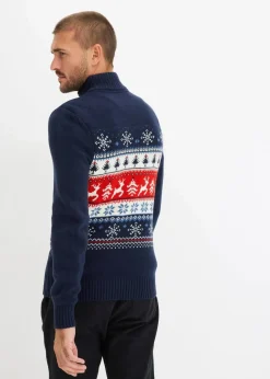 Hot Norweger-Pullover mit Troyerkragen Herren Große Größen|Pullover & Strickjacken