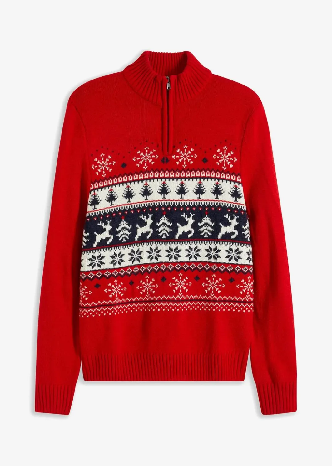 Herren bonprix Pullover & Strickjacken|Große Größen|Norweger-Pullover mit Troyerkragen