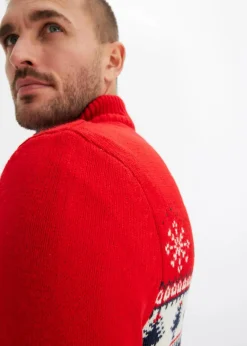 Herren bonprix Pullover & Strickjacken|Große Größen|Norweger-Pullover mit Troyerkragen