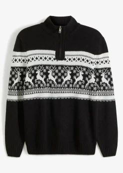 New Norweger-Pullover mit Troyerkragen Herren Große Größen|Pullover & Strickjacken