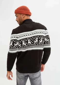 New Norweger-Pullover mit Troyerkragen Herren Große Größen|Pullover & Strickjacken