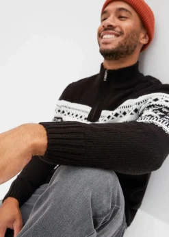 New Norweger-Pullover mit Troyerkragen Herren Große Größen|Pullover & Strickjacken