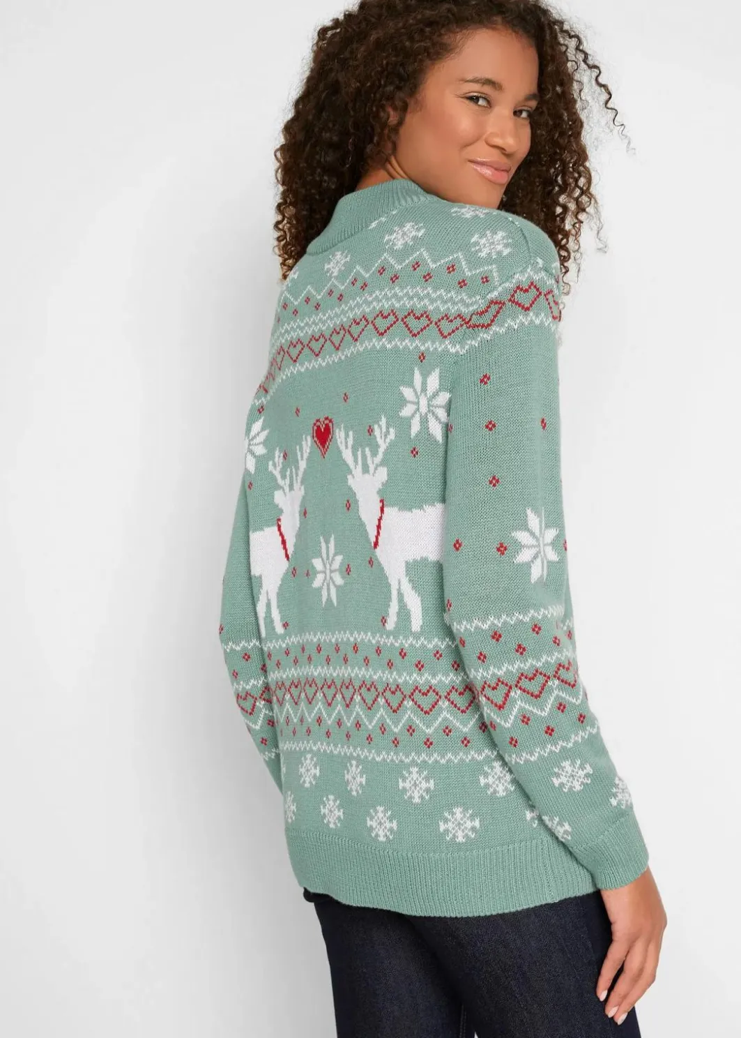 Damen bonprix Bekleidung·Umstandsmode|Bekleidung·Jeans|Norweger-Pullover mit Turtleneck