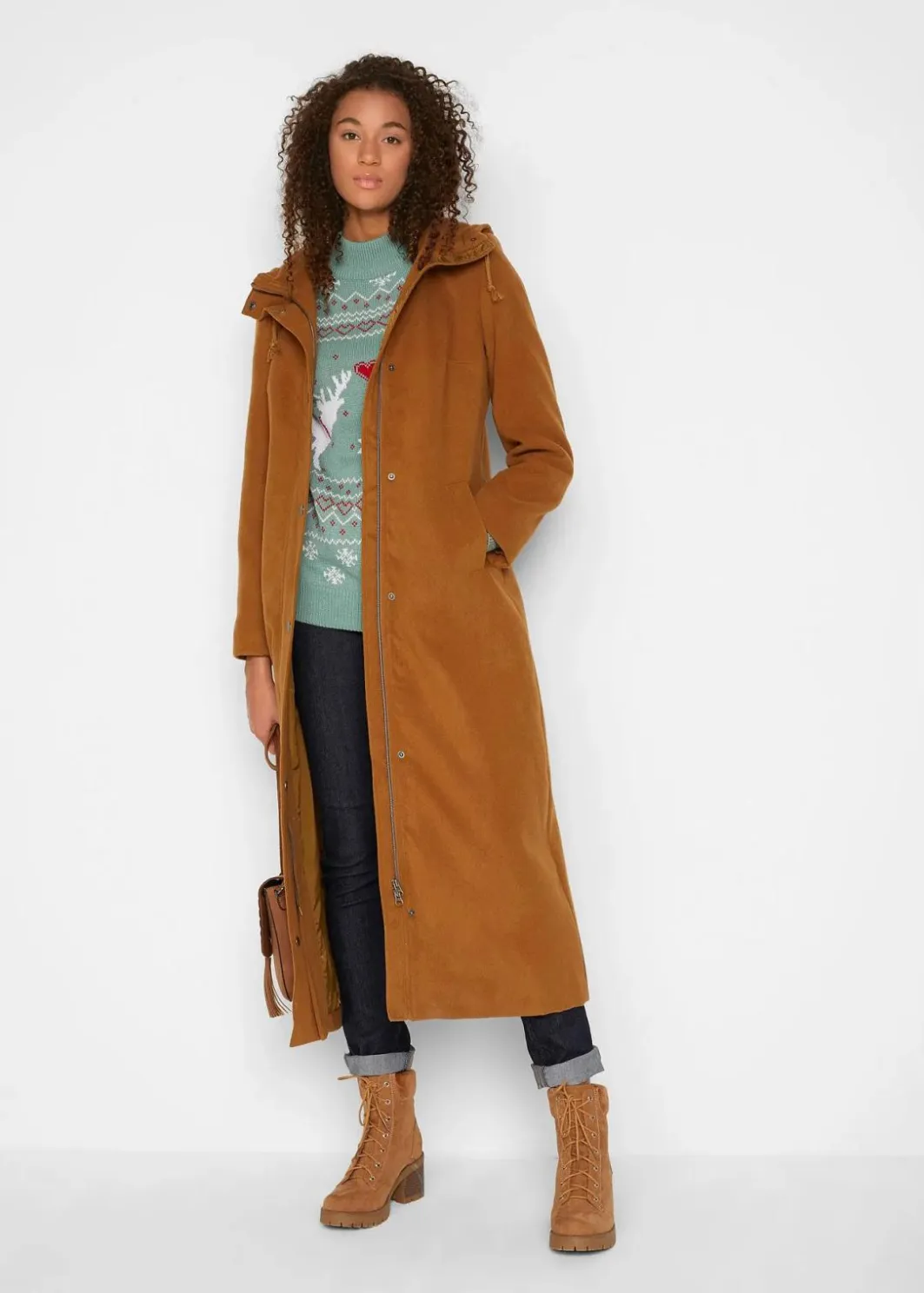 Damen bonprix Bekleidung·Umstandsmode|Bekleidung·Jeans|Norweger-Pullover mit Turtleneck