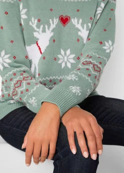 Damen bonprix Bekleidung·Umstandsmode|Bekleidung·Jeans|Norweger-Pullover mit Turtleneck