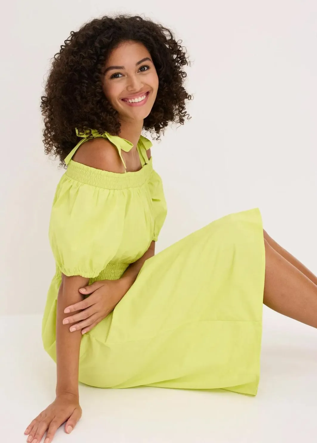 Best Off-Shoulder-Kleid aus reiner Bio-Baumwolle Damen Kleider|Bekleidung·Pullover & Strickjacken