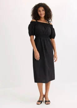 Damen bonprix Bekleidung·Pullover & Strickjacken|Kleider|Off-Shoulder-Kleid aus reiner Bio-Baumwolle