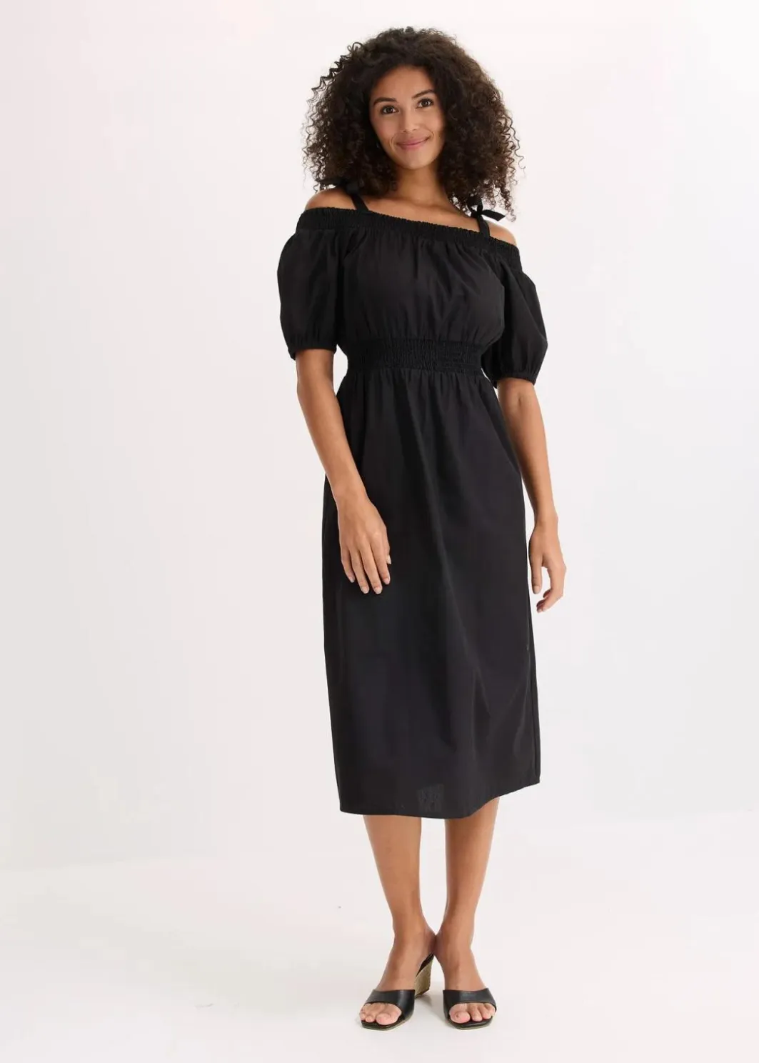 Damen bonprix Bekleidung·Pullover & Strickjacken|Kleider|Off-Shoulder-Kleid aus reiner Bio-Baumwolle