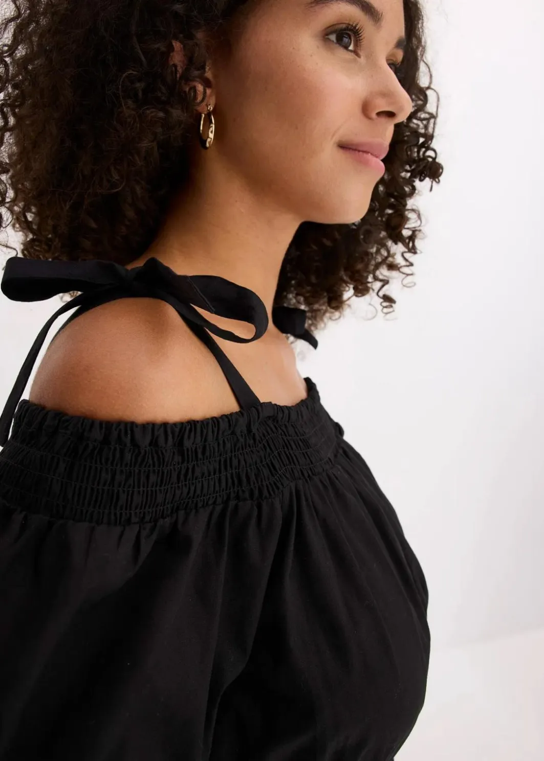 Damen bonprix Bekleidung·Pullover & Strickjacken|Kleider|Off-Shoulder-Kleid aus reiner Bio-Baumwolle
