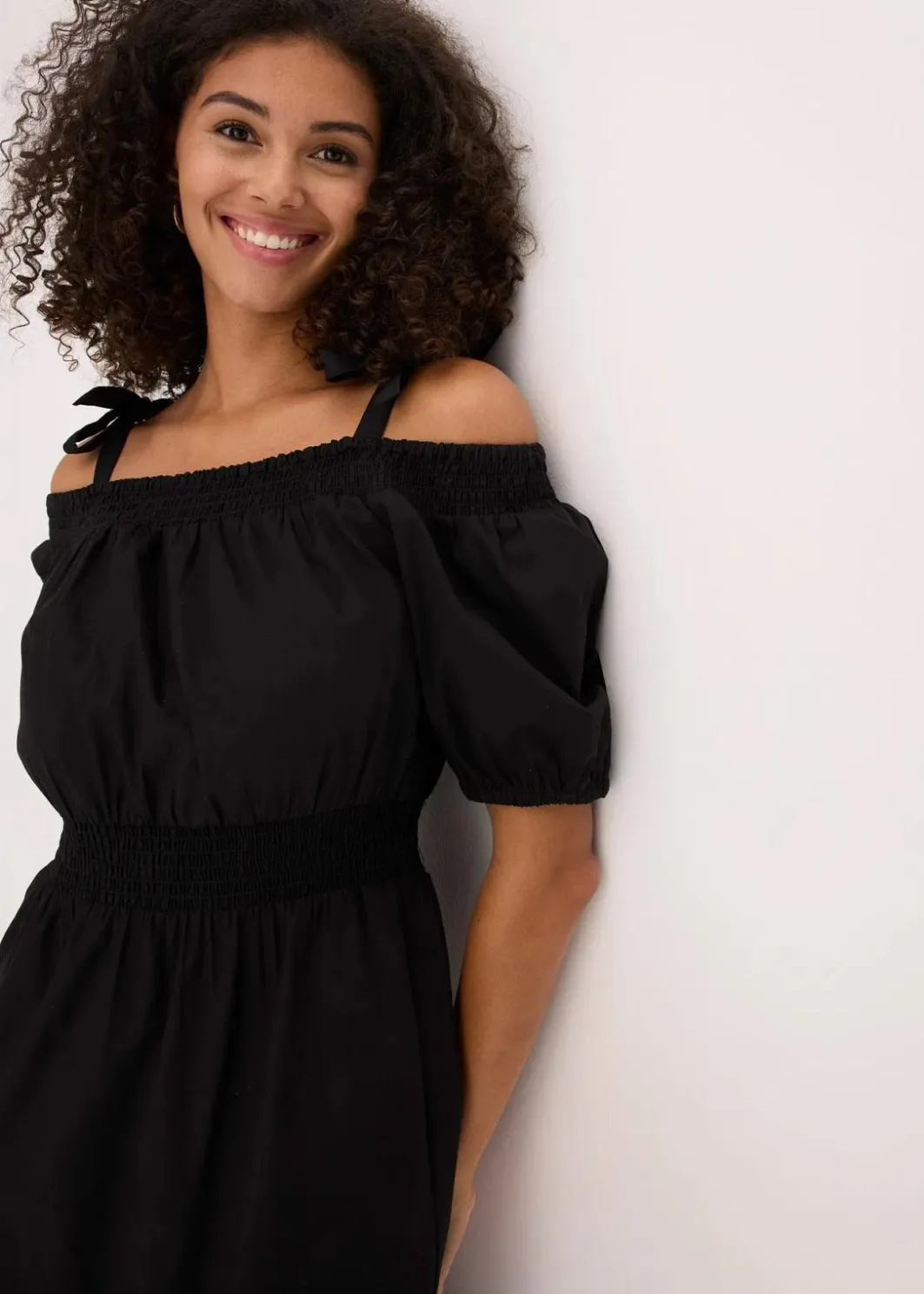 Damen bonprix Bekleidung·Pullover & Strickjacken|Kleider|Off-Shoulder-Kleid aus reiner Bio-Baumwolle