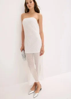 Damen bonprix Kleider|Off-Shoulder-Kleid mit Spitze