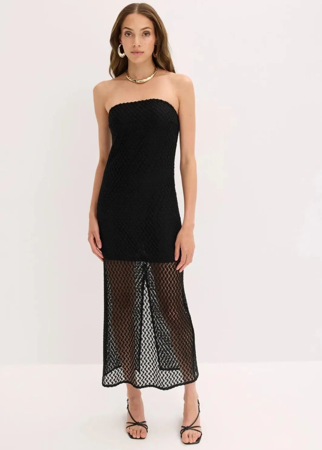 Damen bonprix Kleider|Off-Shoulder-Kleid mit Spitze
