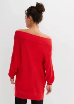 Off-Shoulder-Pullover aus Viskose-Mix Damen Pullover & Strickjacken|Nachhaltigere Materialien