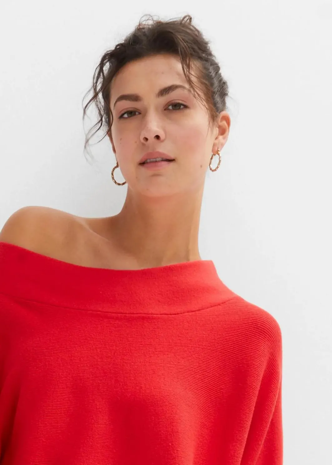 Off-Shoulder-Pullover aus Viskose-Mix Damen Pullover & Strickjacken|Nachhaltigere Materialien