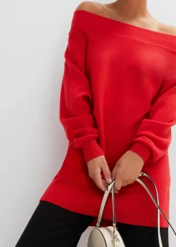 Off-Shoulder-Pullover aus Viskose-Mix Damen Pullover & Strickjacken|Nachhaltigere Materialien