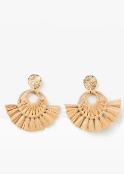 Damen bonprix Schmuck|Schuhe & Accessoires In Spezialgrößen·Schmuck|Ohrstecker in Strohoptik