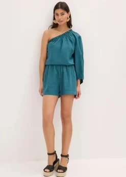 Damen bonprix Blusen & Tuniken|One-Shoulder Bluse mit Leinenanteil