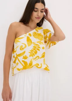 Damen bonprix Bekleidung·Jacken & Mäntel|Blusen & Tuniken|One-Shoulder-Bluse aus strukturierter Viskose