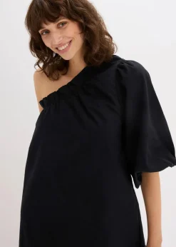 Clearance One-Shoulder-Kleid aus Baumwolle Damen Bekleidung·Pullover & Strickjacken|Kleider