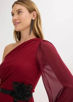 Clearance One-Shoulder-Kleid mit Glitzer Damen Bekleidung·Pullover & Strickjacken|Festliche Mode
