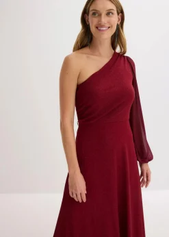 Clearance One-Shoulder-Kleid mit Glitzer Damen Bekleidung·Pullover & Strickjacken|Festliche Mode