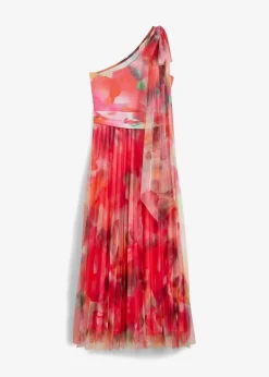 One-Shoulder-Kleid mit plissiertem Tüllrock Damen Bekleidung·Pullover & Strickjacken|Kleider