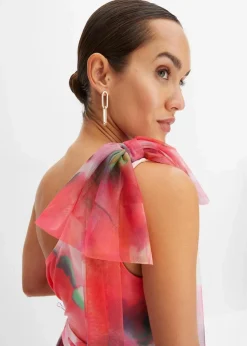 One-Shoulder-Kleid mit plissiertem Tüllrock Damen Bekleidung·Pullover & Strickjacken|Kleider