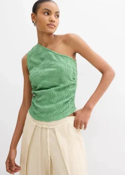 Damen bonprix Shirts & Tops|One-Shoulder-Top in Struktur Optik