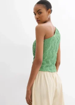 Damen bonprix Shirts & Tops|One-Shoulder-Top in Struktur Optik