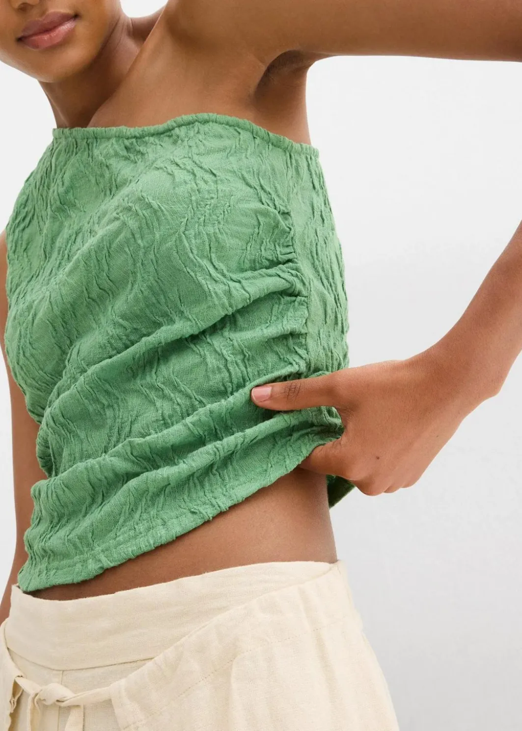 Damen bonprix Shirts & Tops|One-Shoulder-Top in Struktur Optik