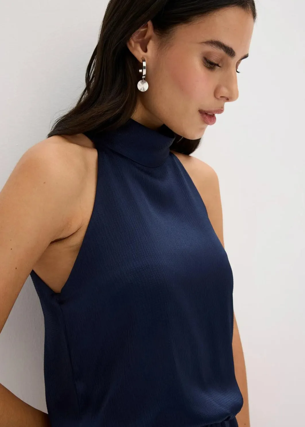 Damen bonprix Bekleidung·Homewear|Festliche Mode|Overall aus strukturiertem Satin