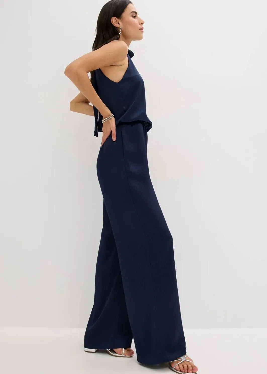 Damen bonprix Bekleidung·Homewear|Festliche Mode|Overall aus strukturiertem Satin