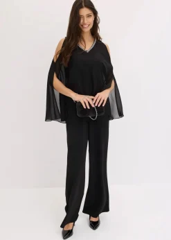 Hot Overall mit Überwurf und Strasssteinverzierung Damen Festliche Mode|Jumpsuits