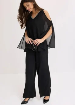 Hot Overall mit Überwurf und Strasssteinverzierung Damen Festliche Mode|Jumpsuits