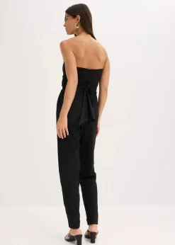 Damen bonprix Festliche Mode|Jumpsuits|Overall mit Bustier-Ausschnitt und Binde-Detail