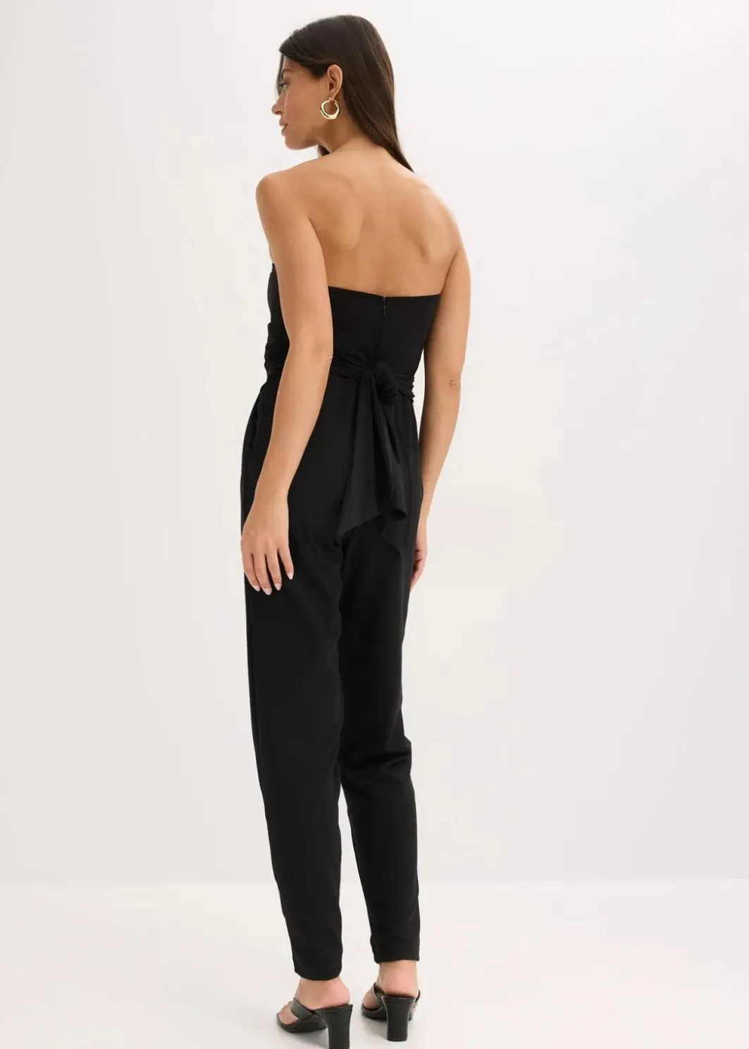 Damen bonprix Festliche Mode|Jumpsuits|Overall mit Bustier-Ausschnitt und Binde-Detail