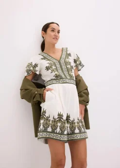 Damen bonprix Jumpsuits|Overall mit Leinenanteil