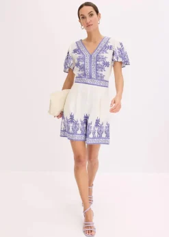 Damen bonprix Jumpsuits|Overall mit Leinenanteil