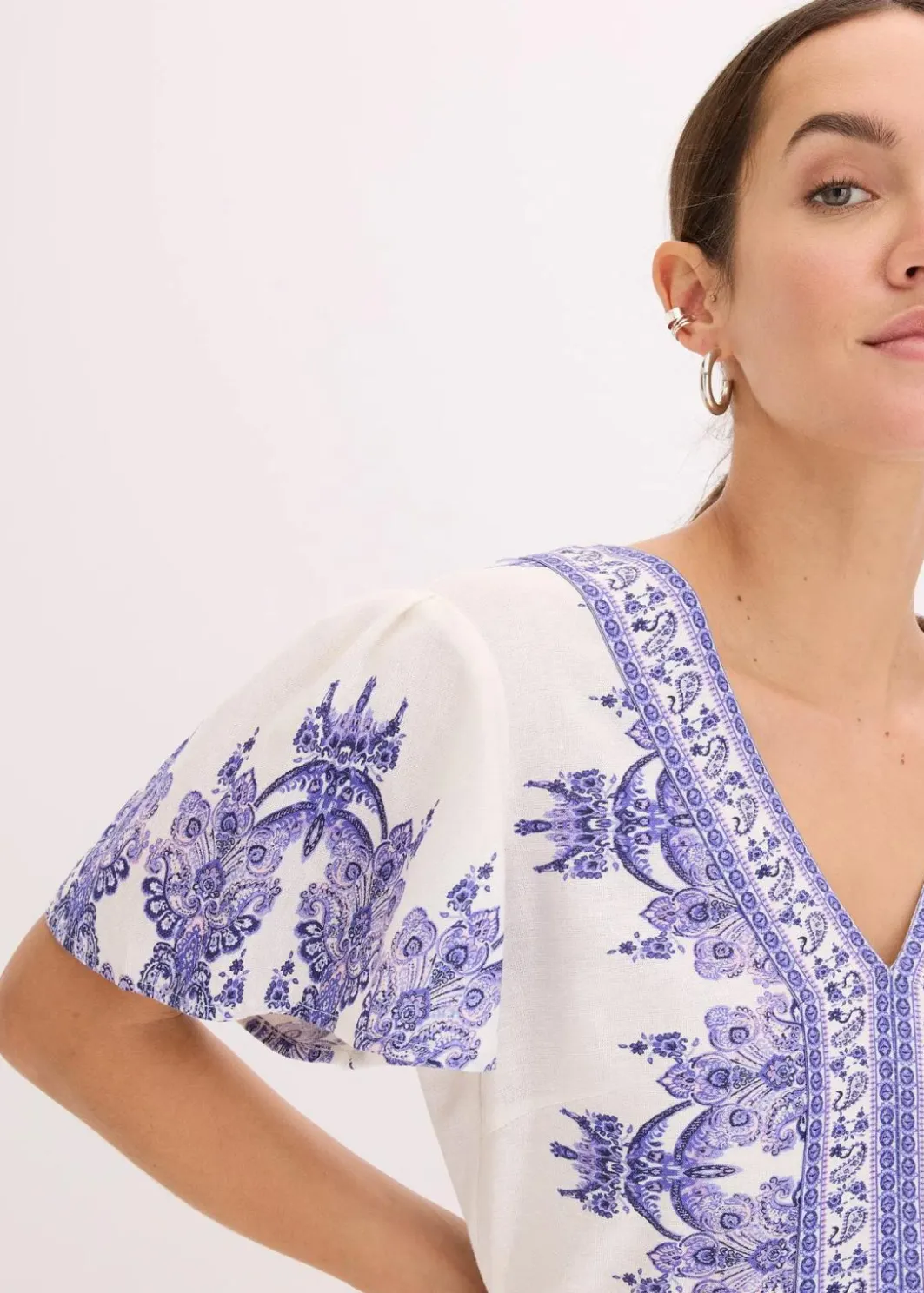 Damen bonprix Jumpsuits|Overall mit Leinenanteil