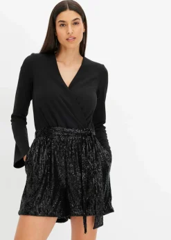 Sale Overall mit Pailletten Damen Jumpsuits|Kurzgrößen